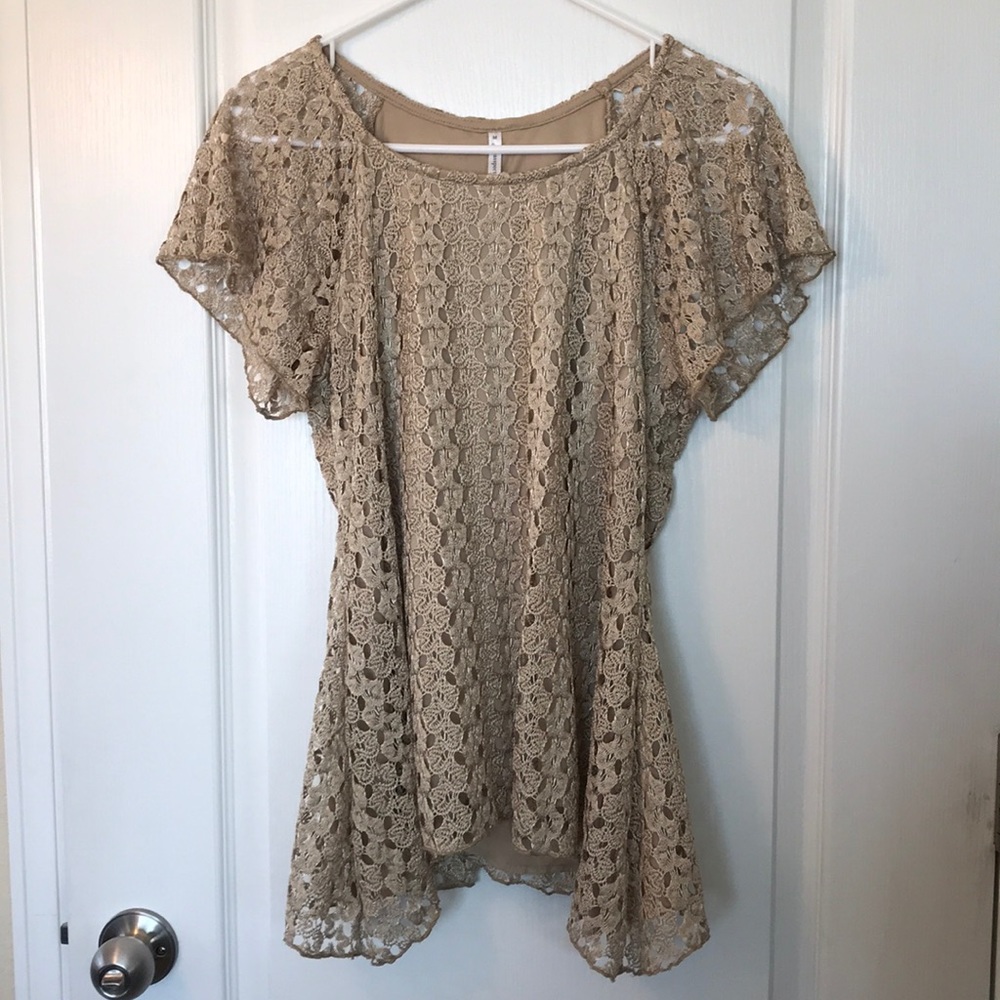 Swing top lace gold medium shiny